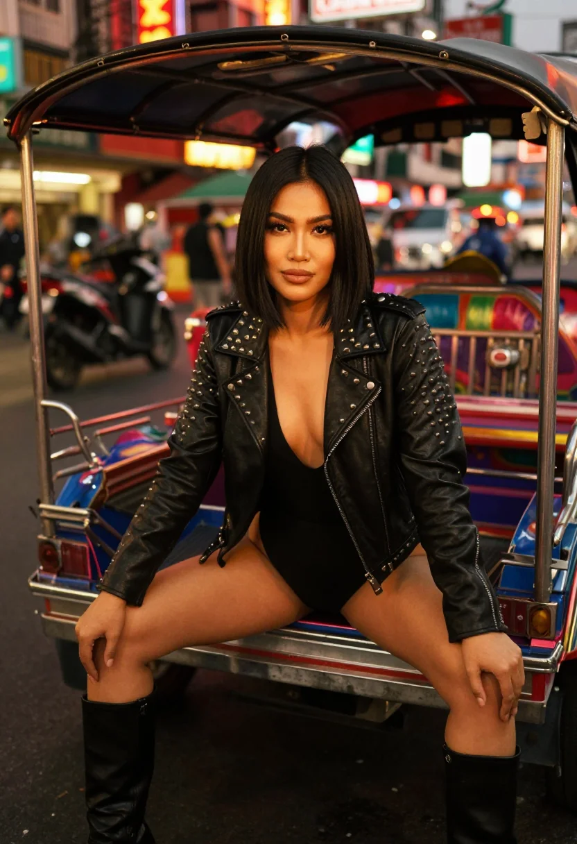 AI lisa rockstar bangkok sample — photograph of a woman, full-length portrait of a Thai woman