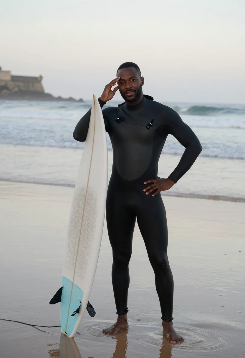 AI lisbon atlantic sample — portrait of a man, half-length portrait of a Black man in hi