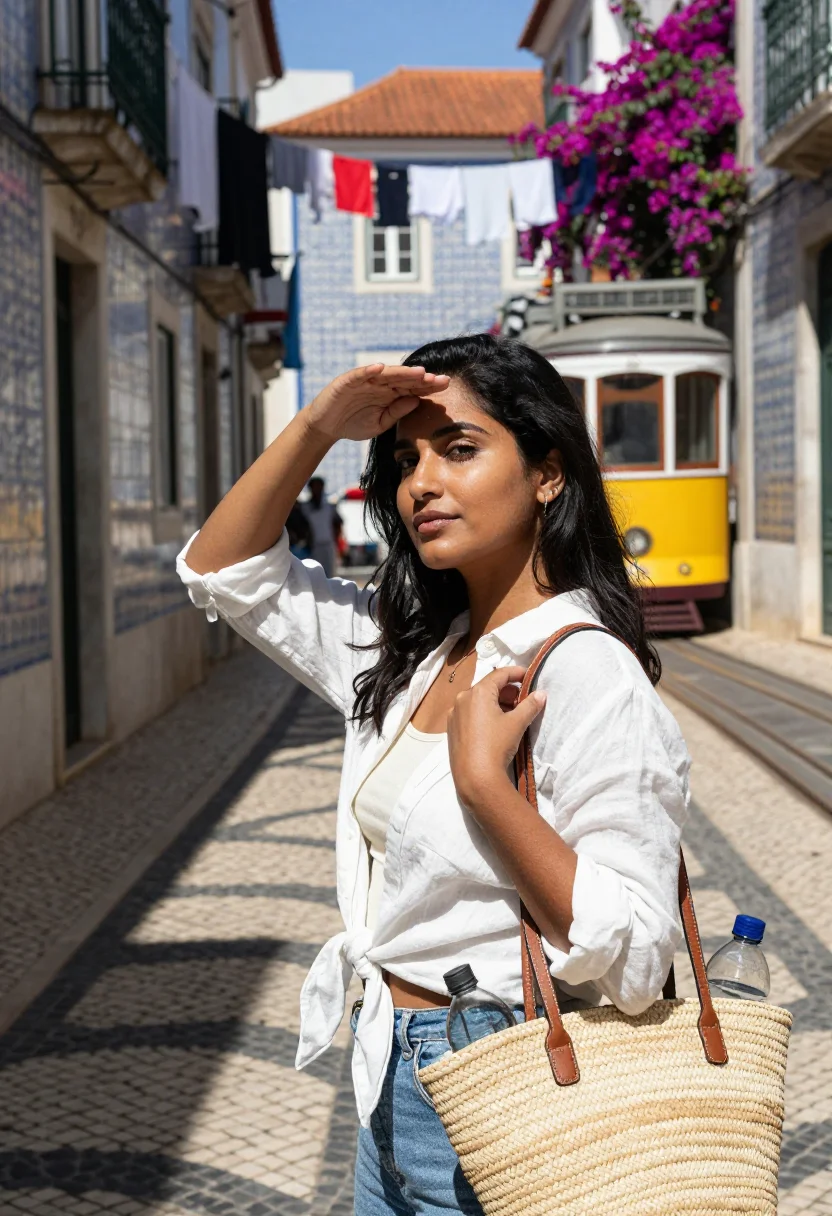 AI lisbon remote sample — portrait of a woman, half-length portrait of a South-Asian w