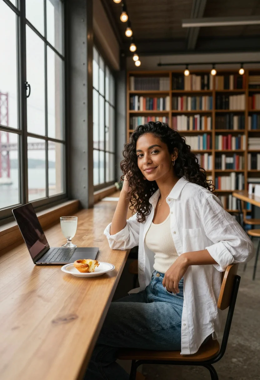 AI lisbon remote sample — portrait of a woman, half-length portrait of a Brazilian wom