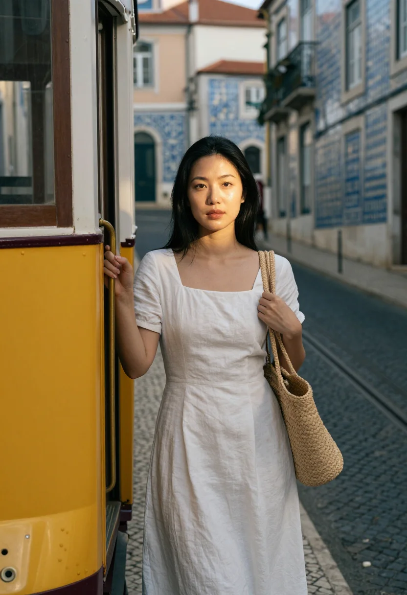 AI lisbon sample — portrait of a woman, half-length portrait of an East-Asian w