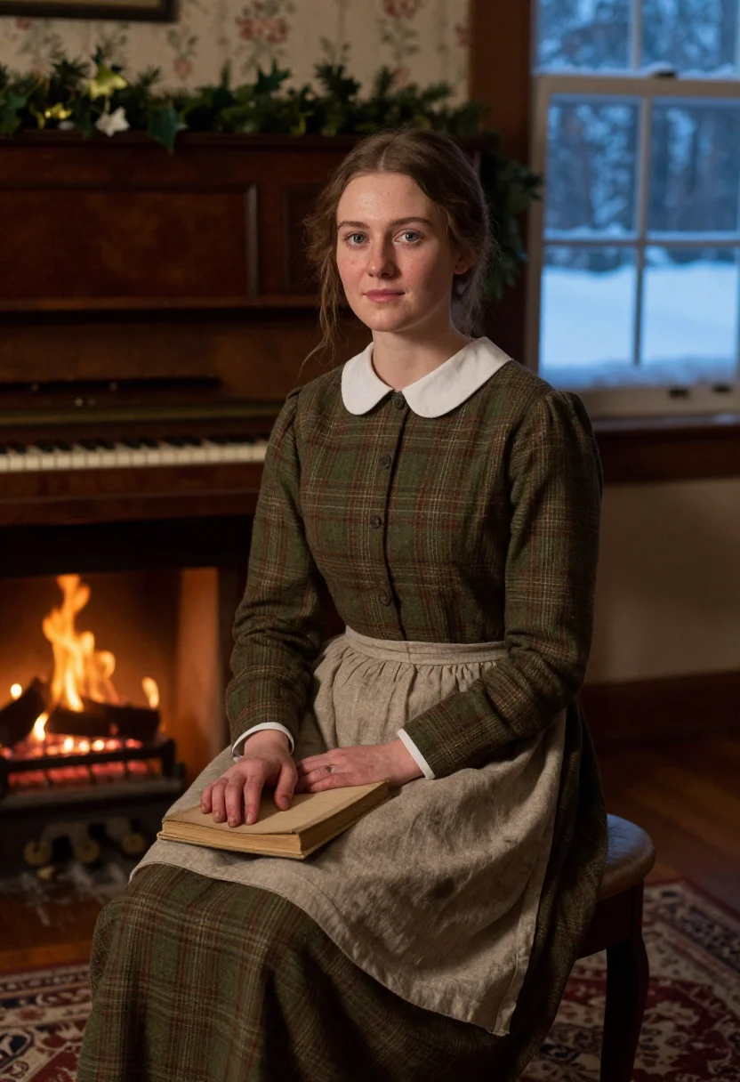 AI little women orchard house sample — portrait of a woman, half-length portrait of a Western-Europ