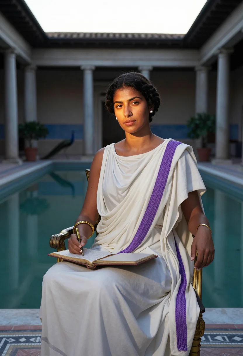 AI livia sample — portrait of a woman, half-length portrait of a Mediterranean