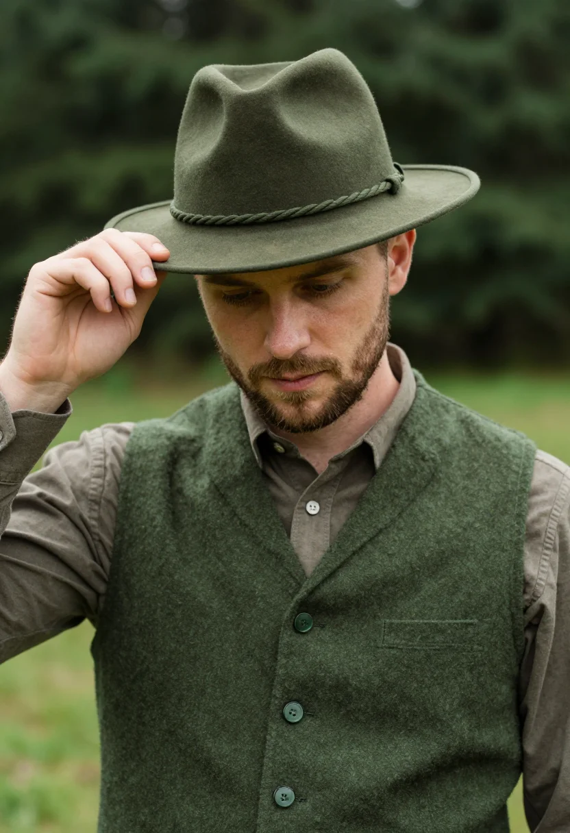 AI loden vert sample — portrait of a man, a Western-European man in his thirties wi