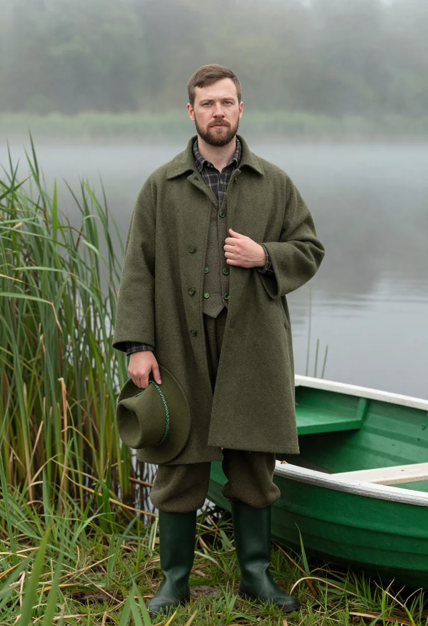 AI loden vert sample — portrait of a man, a Western-European man in his thirties wi