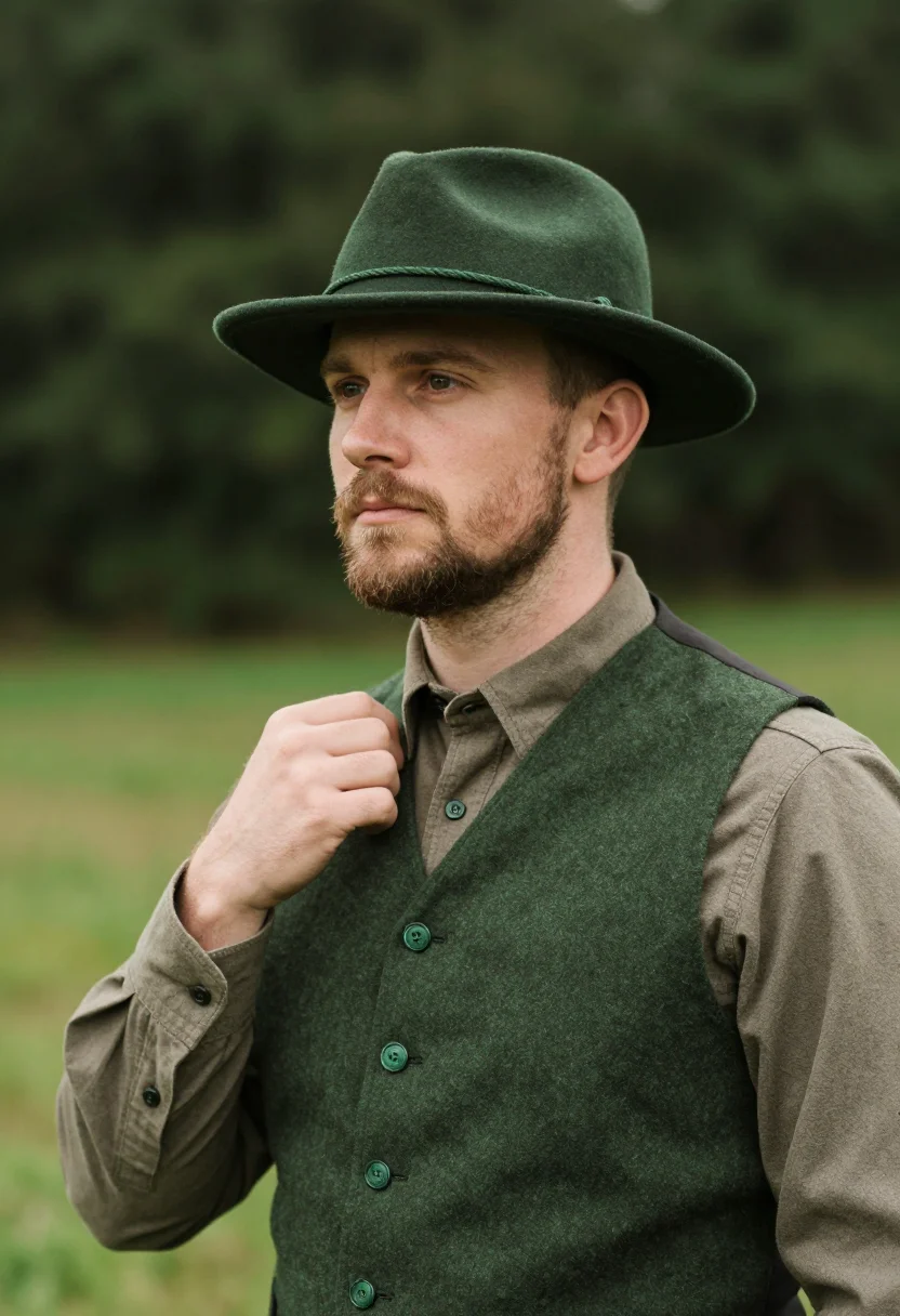 AI loden vert sample — portrait of a man, a Western-European man in his thirties wi