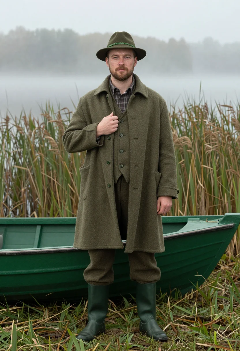 AI loden vert sample — portrait of a man, a Western-European man in his thirties wi