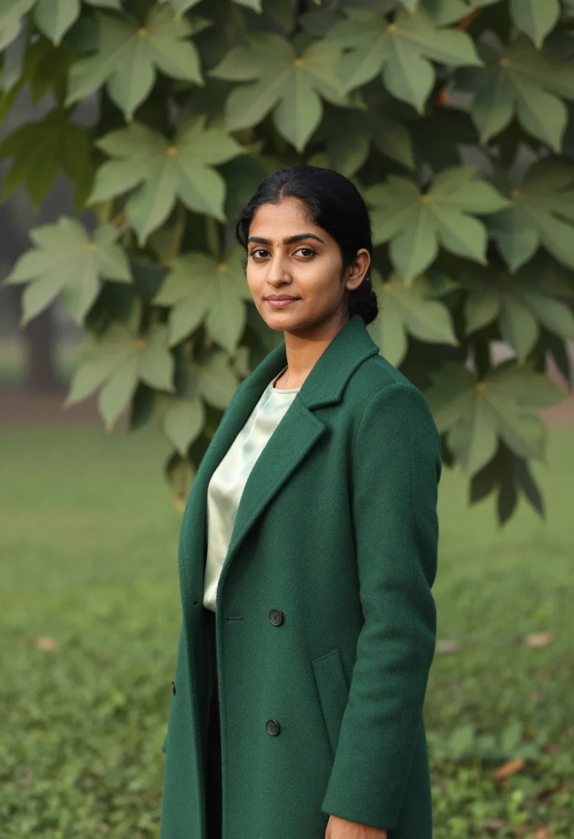 AI lodhi garden landscape architect dome green sample — portrait of a woman, a landscape architect in her thirties o
