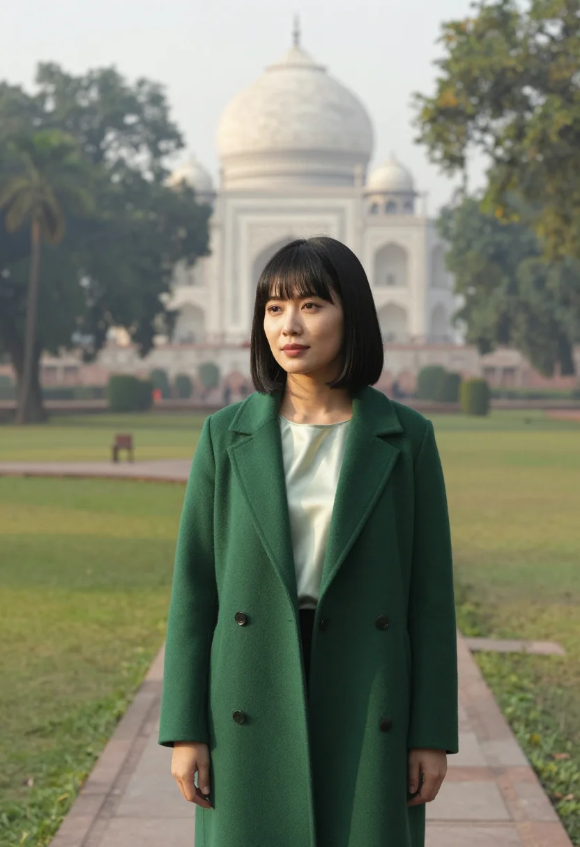 AI lodhi garden landscape architect dome green sample — portrait of a woman, a landscape architect in her thirties o