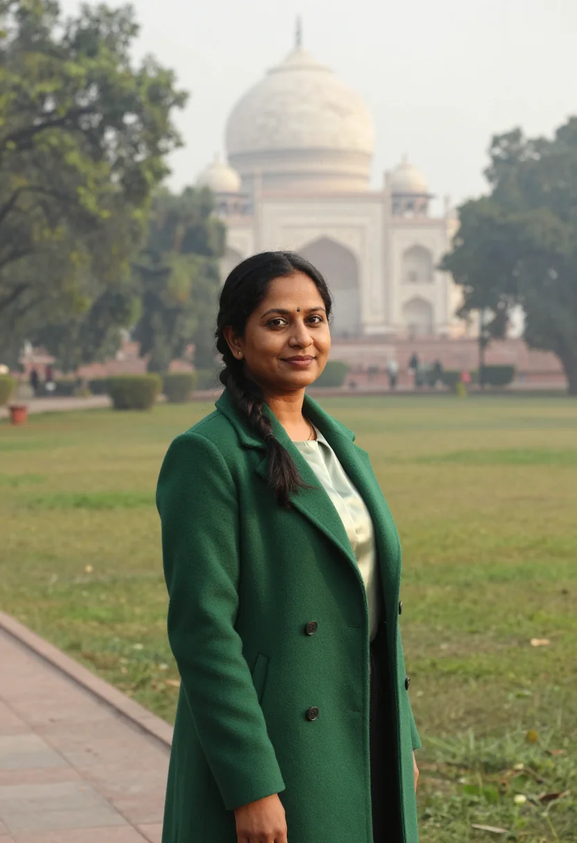 AI lodhi garden landscape architect dome green sample — portrait of a woman, a landscape architect in her forties of