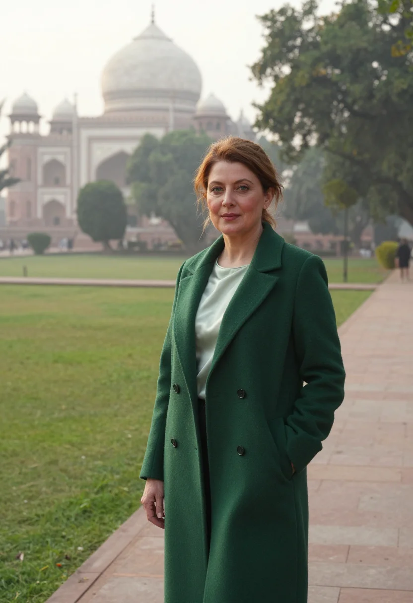 AI lodhi garden landscape architect dome green sample — portrait of a woman, a landscape architect in her fifties of