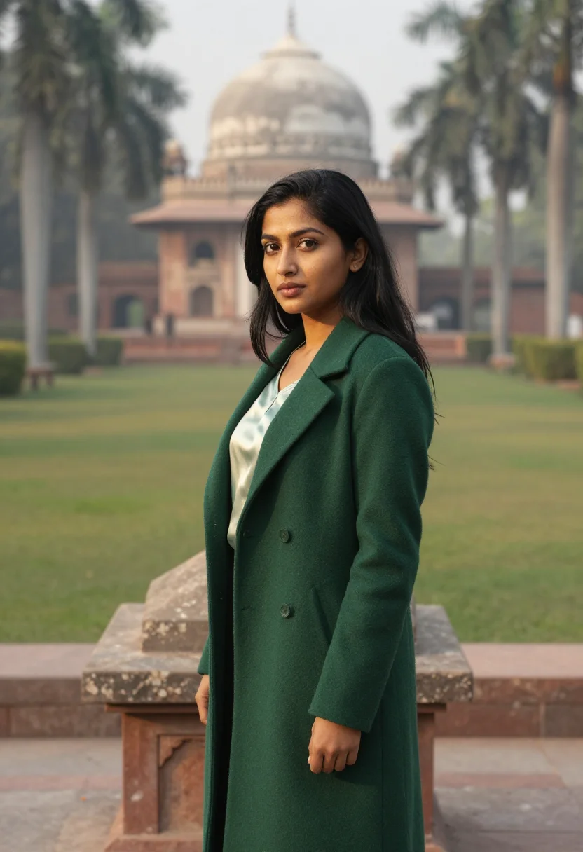 AI lodhi garden landscape architect dome green sample — portrait of a woman, a landscape architect in her late twent