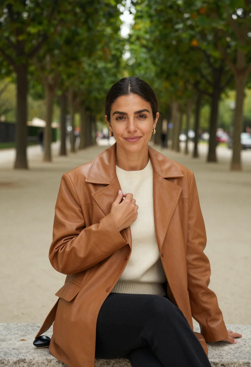 AI loewe sample — portrait of a woman, chest-up portrait of a Spanish woman in