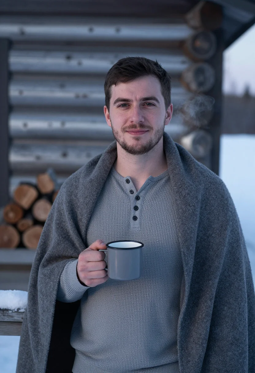 Example portrait from the AI Log Cabin Grey — Free Preview, Train Once