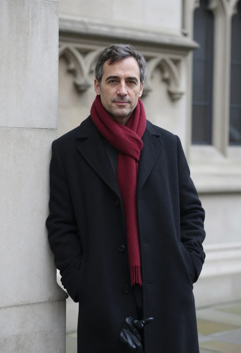 AI lord mayors show november scarlet sample — portrait of a man, framed half-length from the head to the h