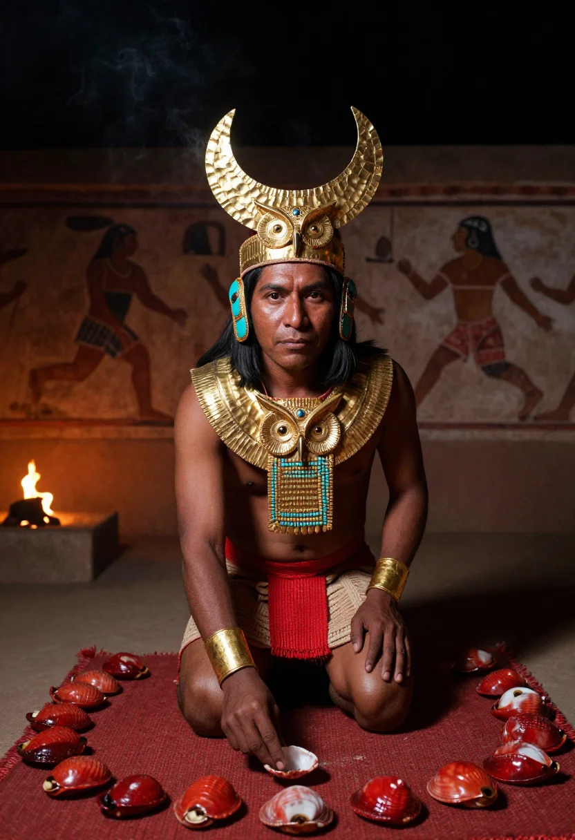AI lord of sipan sample — portrait of a man, three-quarter-length portrait of an Indig