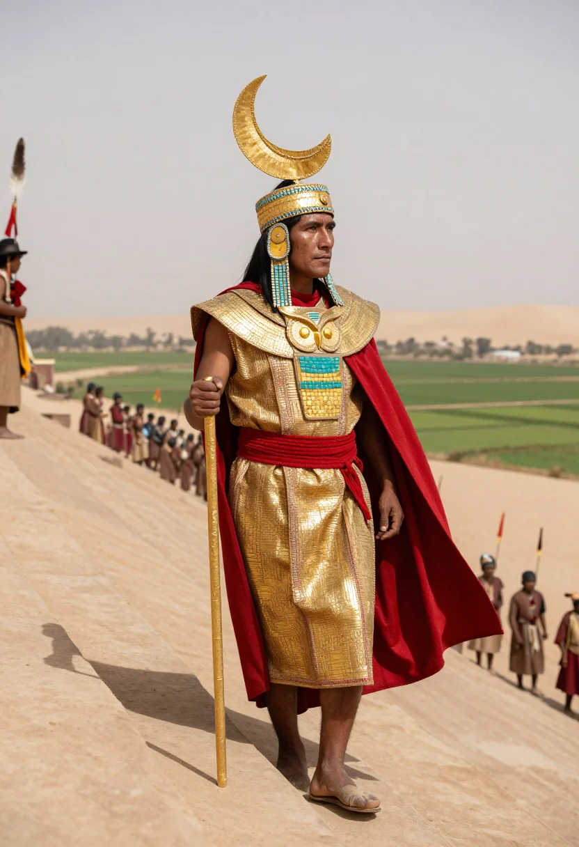 AI lord of sipan sample — portrait of a man, full-length portrait of an Indigenous And