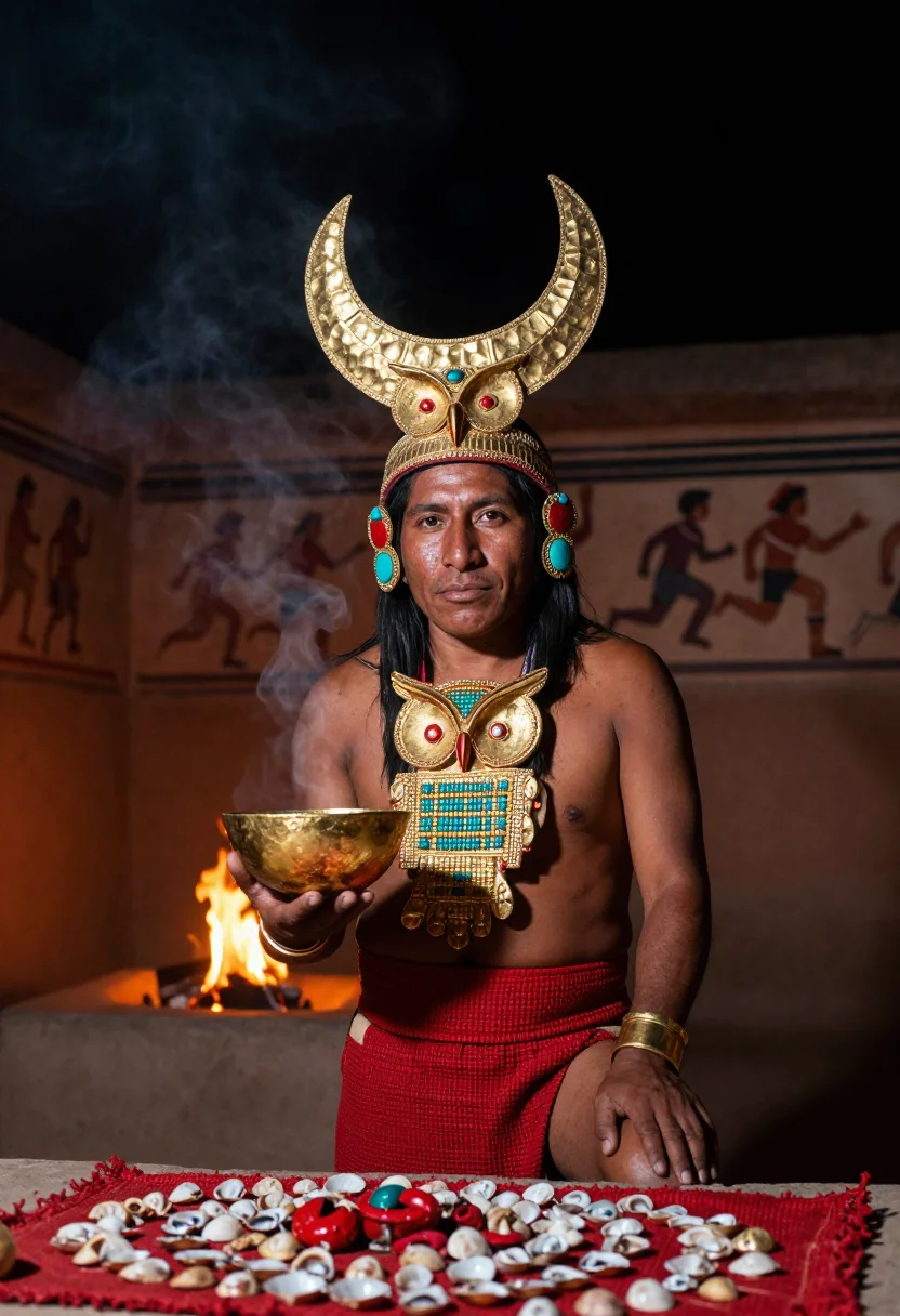 AI lord of sipan sample — portrait of a man, half-length portrait of an Indigenous And