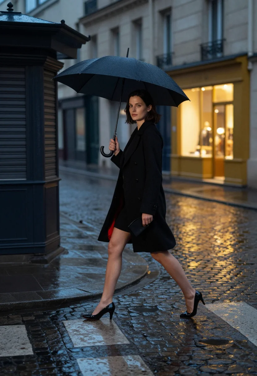 AI louboutin rouge sample — portrait of a woman, very low full-length portrait of a West