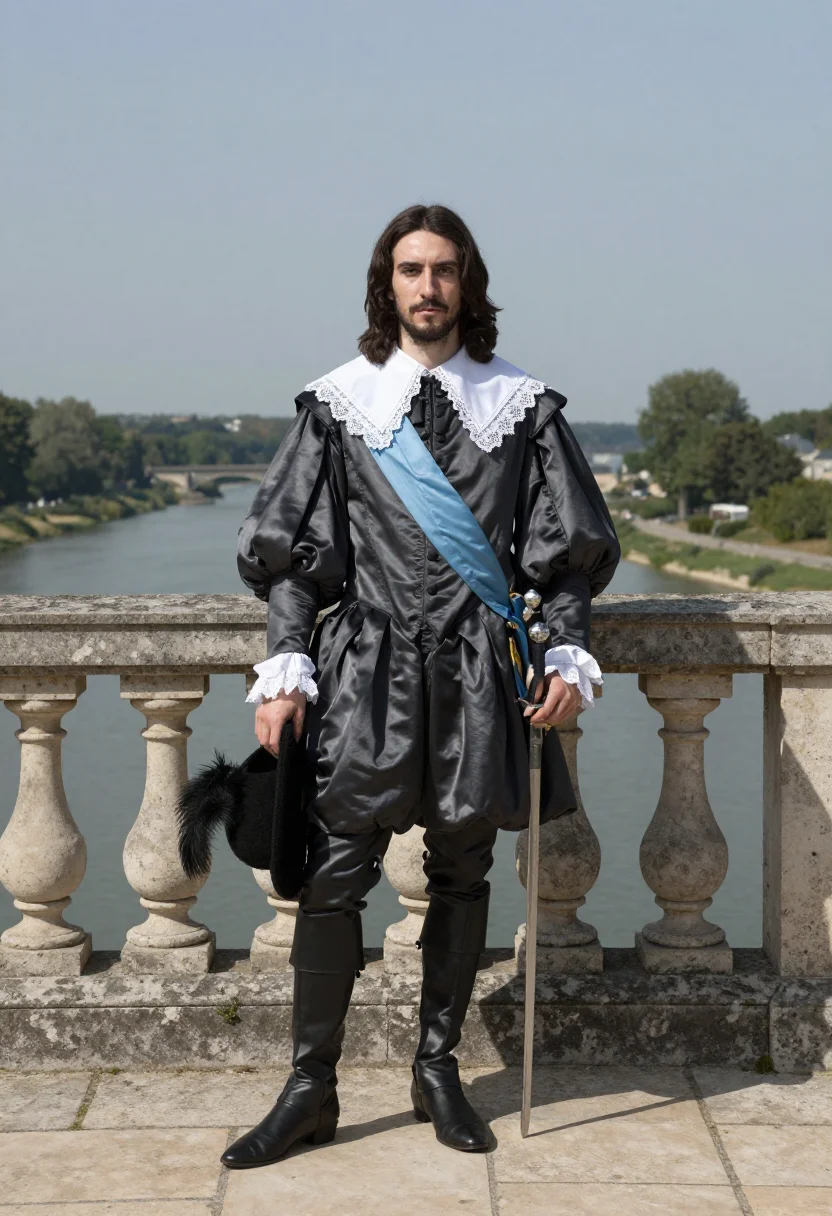 AI louis xiii melancolique sample — portrait of a man, full-length portrait of a French man in h