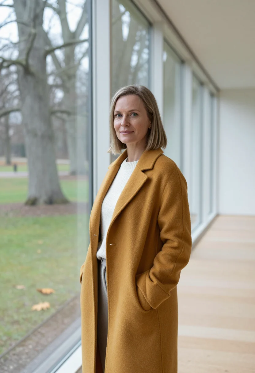 AI louisiana museum curator oresund mustard sample — portrait of a woman, a museum curator in her early forties o