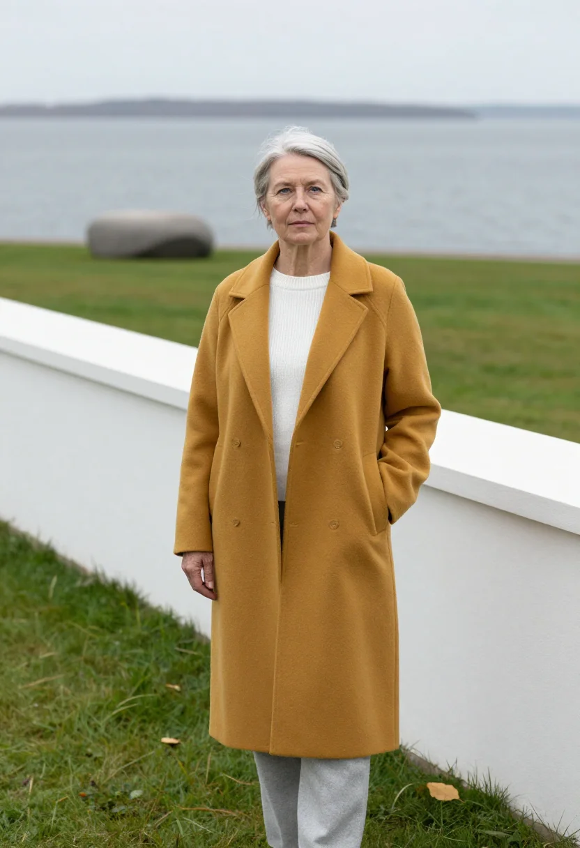 AI louisiana museum curator oresund mustard sample — portrait of a woman, a museum curator in her sixties of Dani