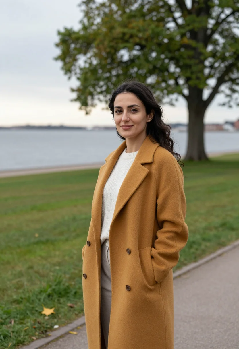 AI louisiana museum curator oresund mustard sample — portrait of a woman, a museum curator in her thirties of Ira