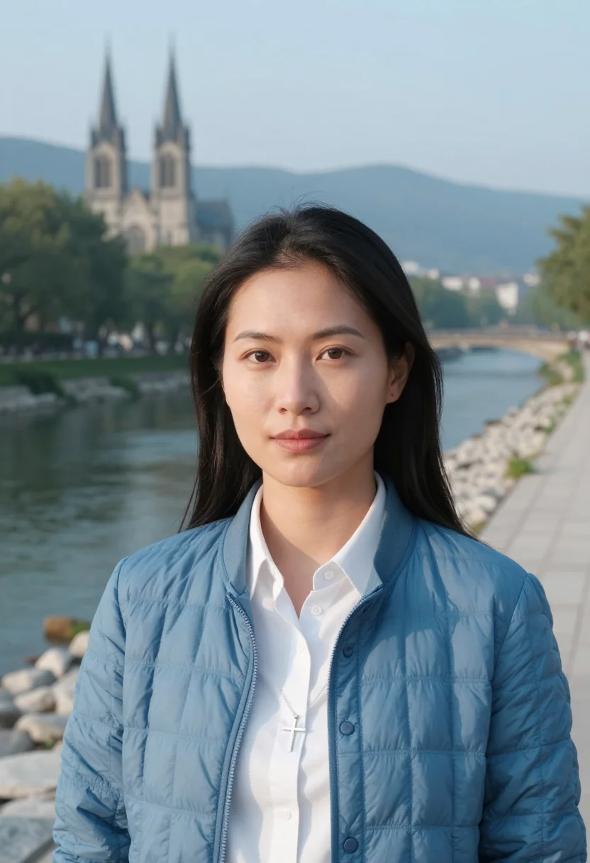 AI lourdes sample — portrait of a woman, head-and-shoulders portrait of a Vietna