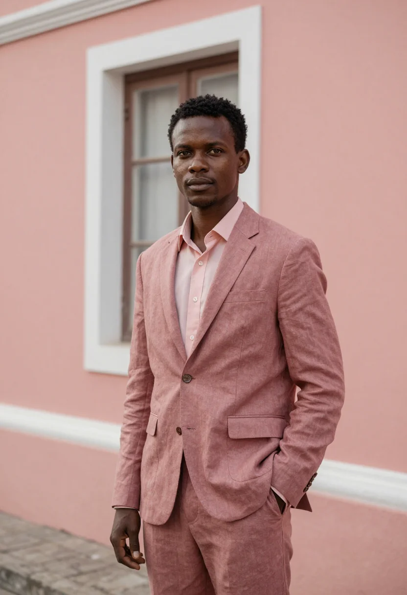 AI luanda architect bay pink colonial sample — portrait of a man, an Angolan architect of mixed Mbundu and