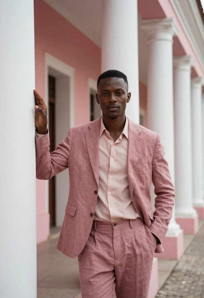 AI luanda architect bay pink colonial sample — portrait of a man, an Angolan architect in his mid-thirties