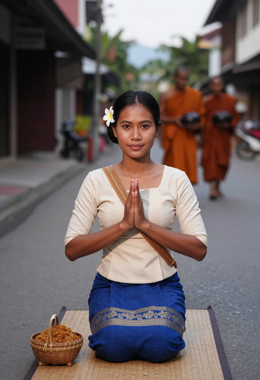 AI luang prabang sample — portrait of a woman, chest-up portrait of a Southeast-Asian