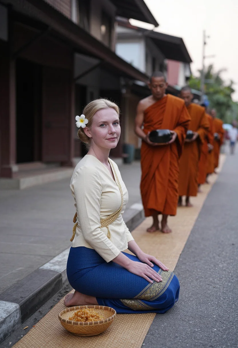 AI luang prabang sample — portrait of a woman, full-length portrait of a Western-Europ