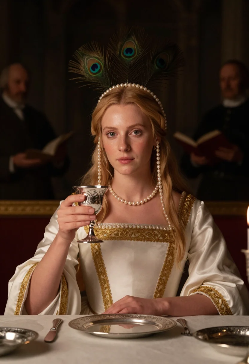 AI lucrezia borgia sample — portrait of a woman, chest-up portrait of a Western-European