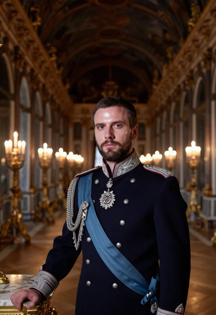 AI ludwig ii sample — portrait of a man, close chest-up portrait of a Western-Euro