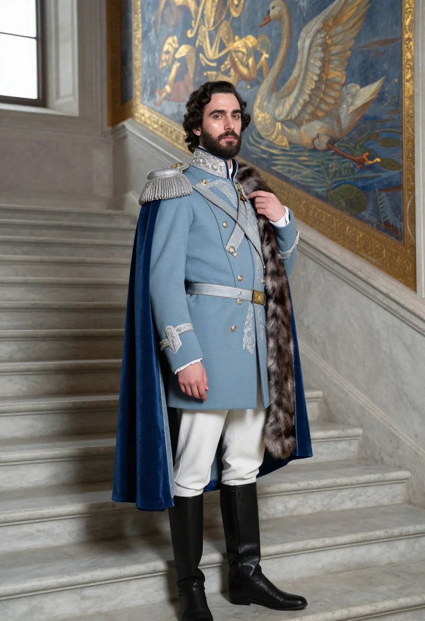 AI ludwig neuschwanstein sample — portrait of a man, three-quarter-length portrait of a Wester
