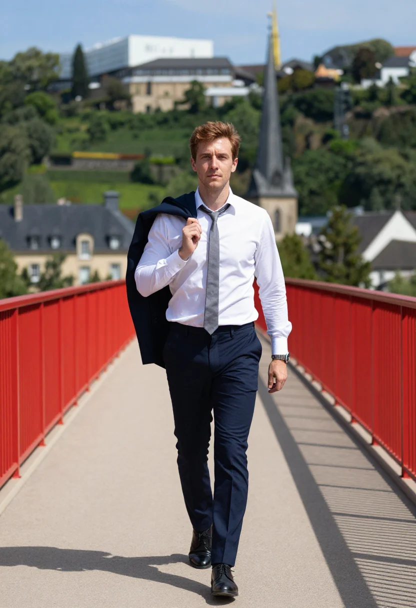 AI luxembourg kirchberg sample — portrait of a man, half-length portrait of a French man in h