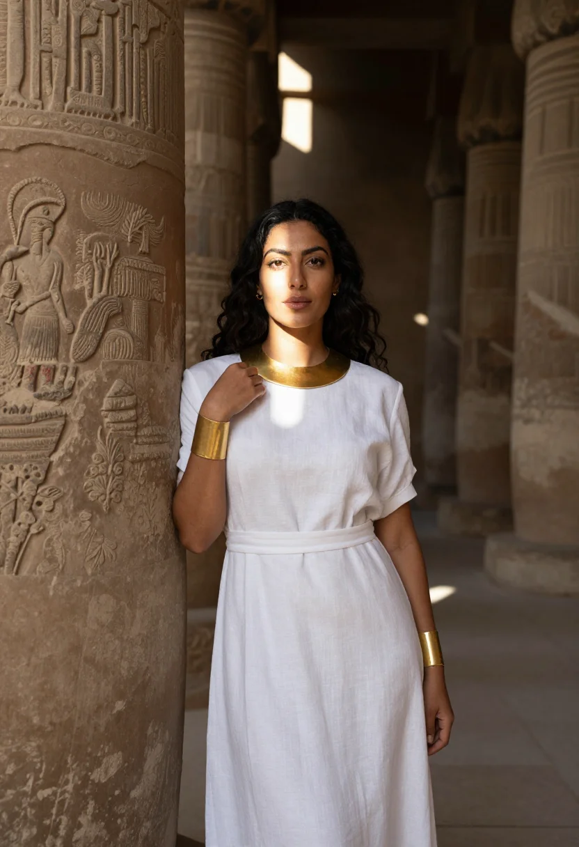 AI luxor sample — portrait of a woman, half-length portrait of a Mediterranean