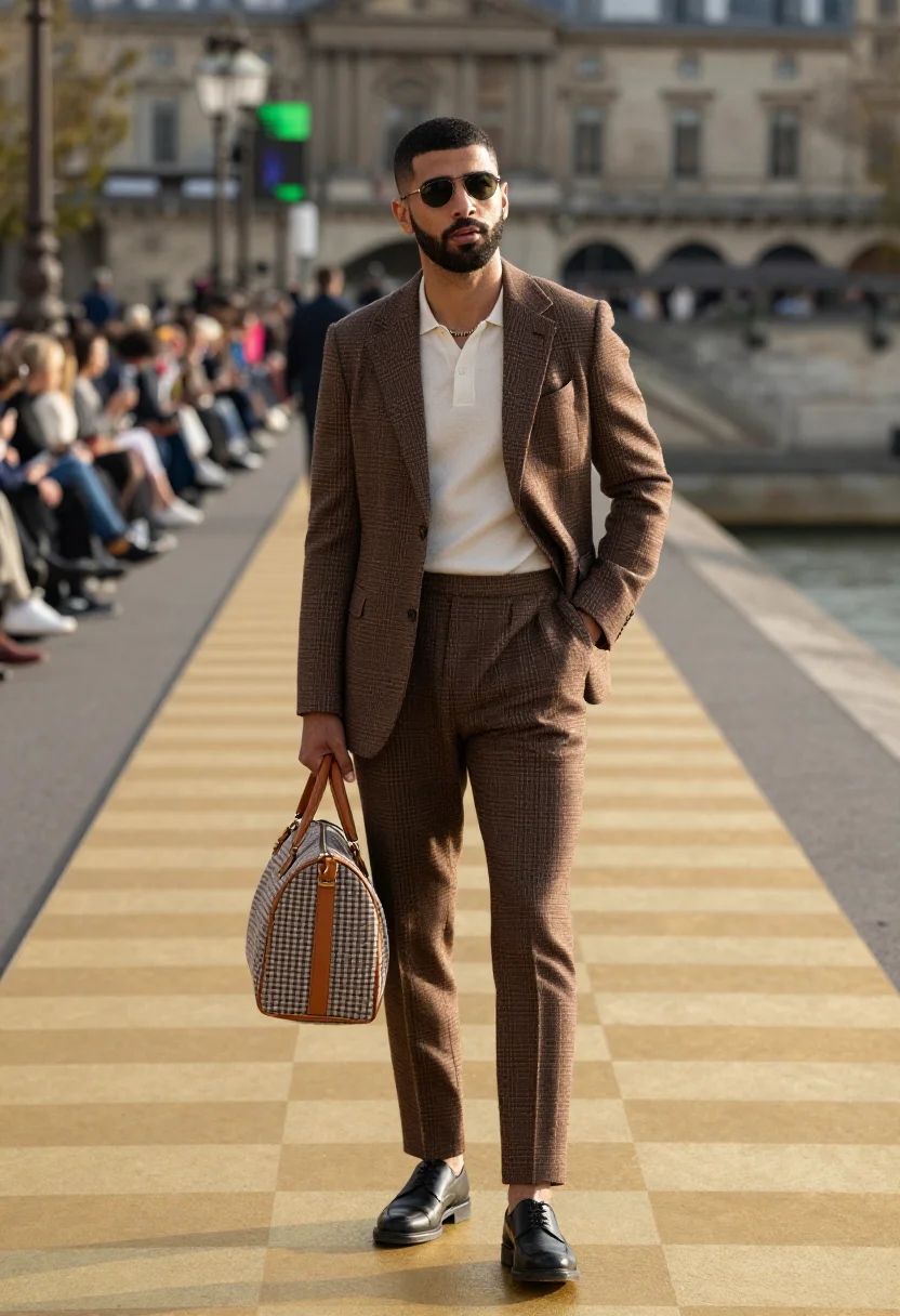 AI lv hommes sample — portrait of a man, low full-length portrait of a French-Alge