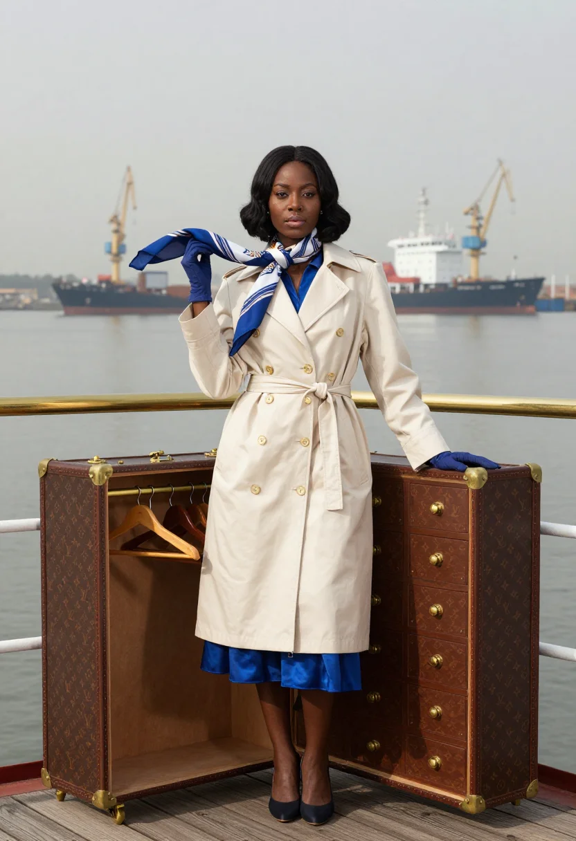AI lv trunk sample — portrait of a woman, chest-up portrait of a Nigerian woman w