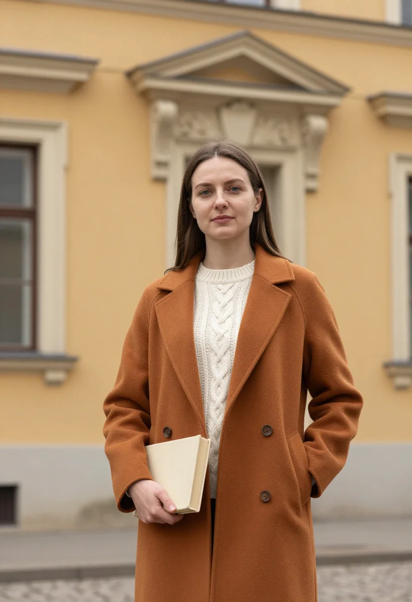 AI lviv professor habsburg ochre sample — portrait of a woman, of Polish descent in her thirties with