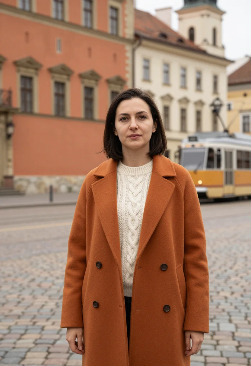 AI lviv professor habsburg ochre sample — portrait of a woman, of Ukrainian descent in her thirties wi