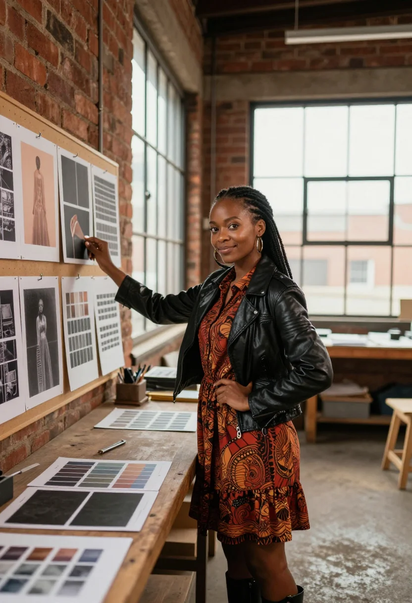 AI maboneng sample — portrait of an art director, waist-up portrait of a South Af