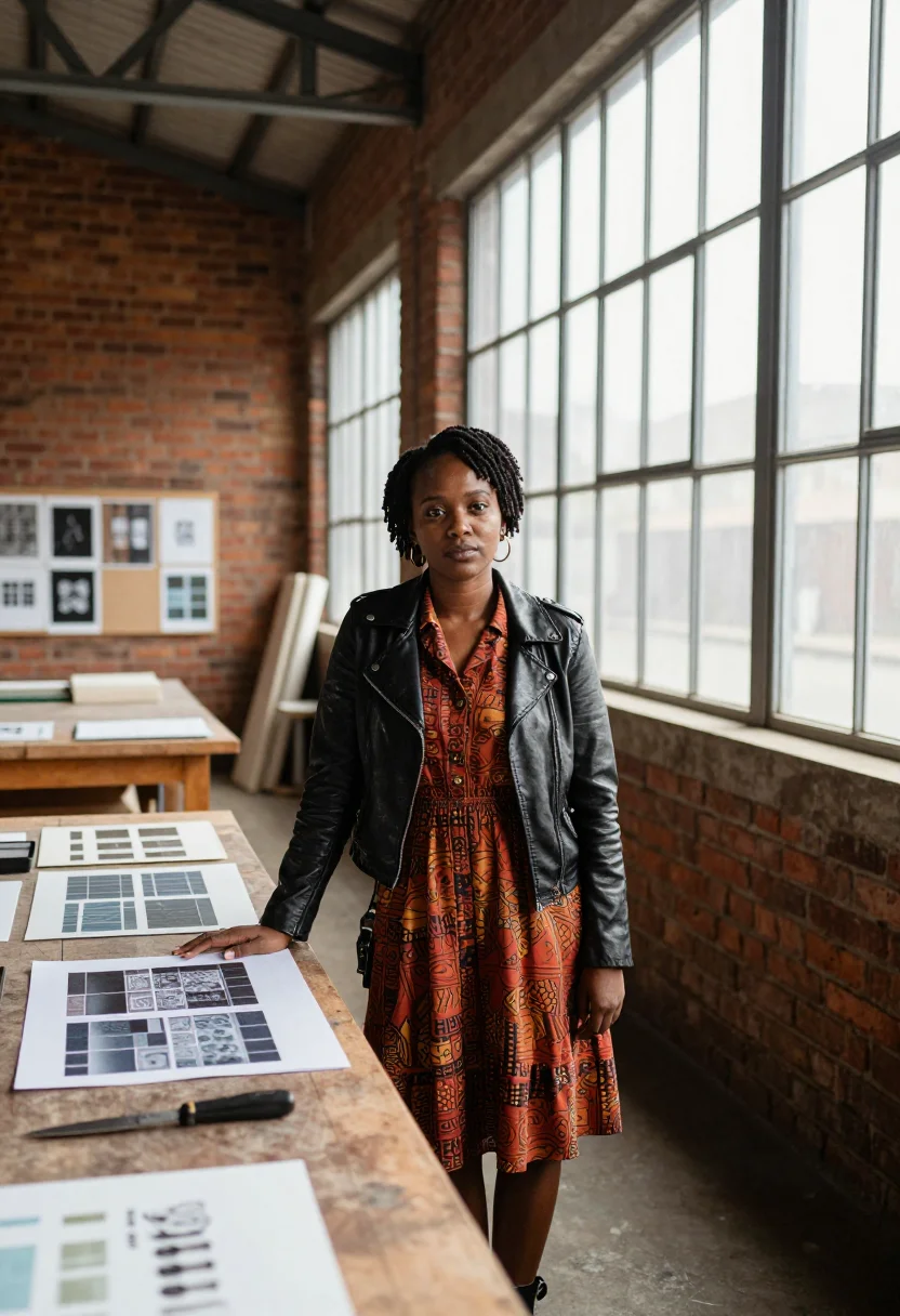 AI maboneng sample — portrait of an art director, three-quarter-length portrait o