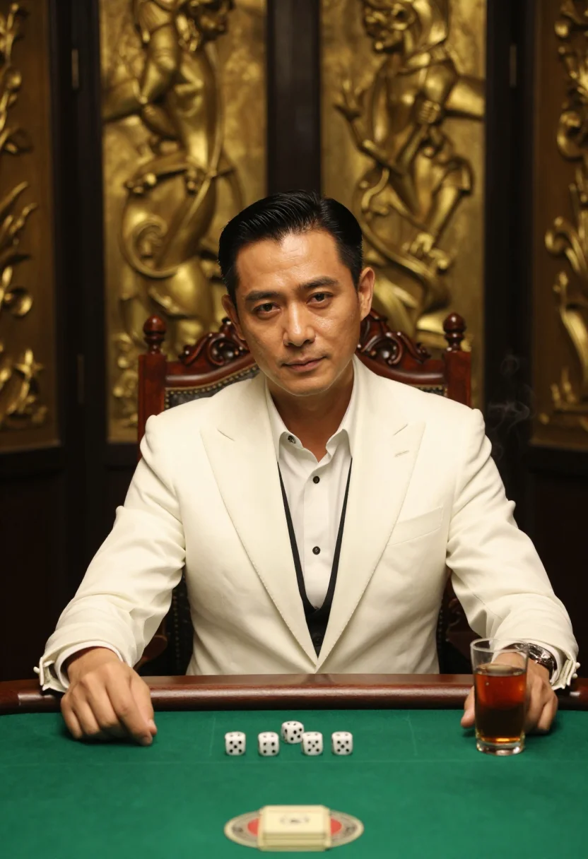 AI macau highroller sample — portrait of a man, waist-up portrait of a Chinese man with w