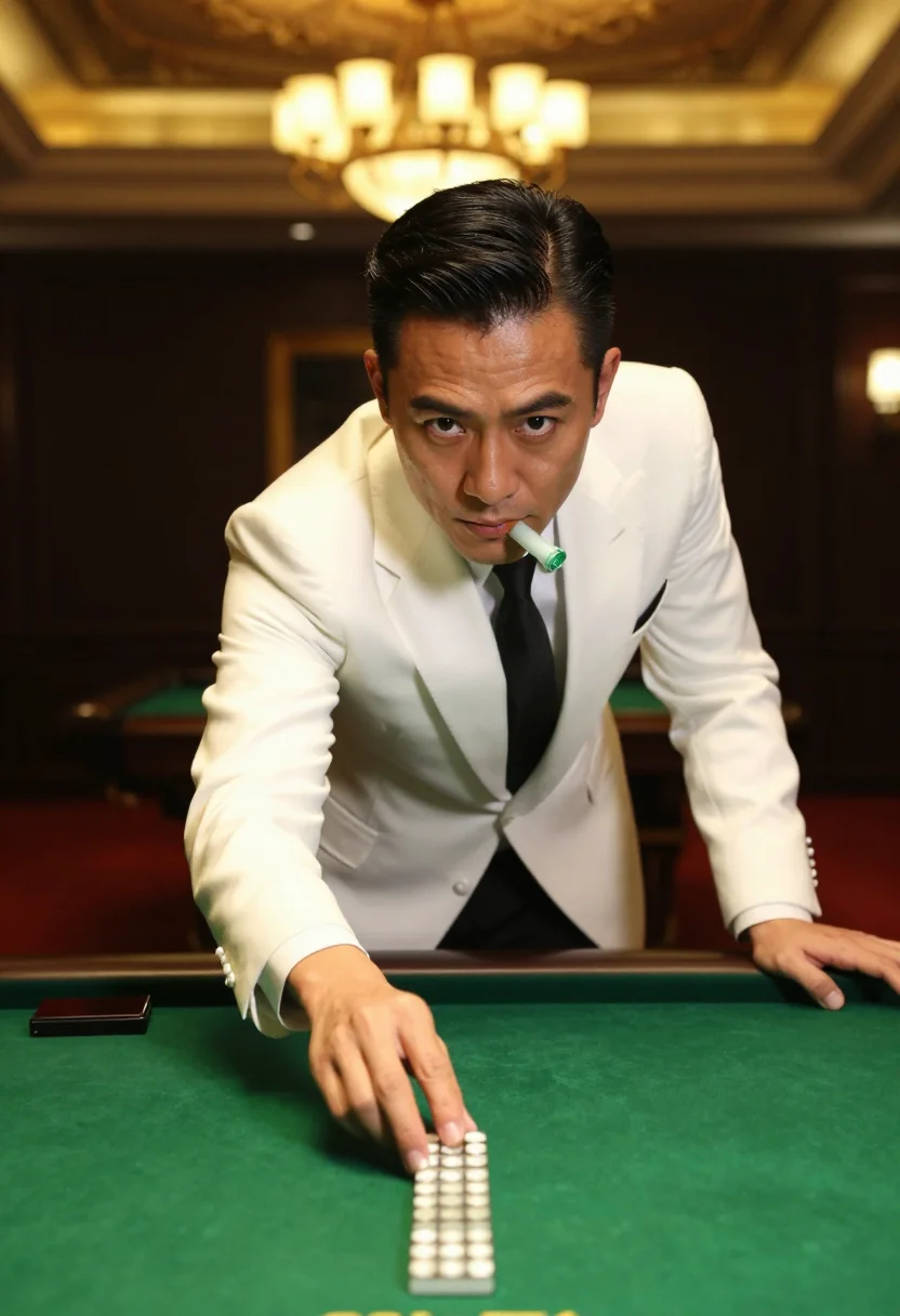 AI macau highroller sample — portrait of a man, waist-up portrait of a Chinese man with w
