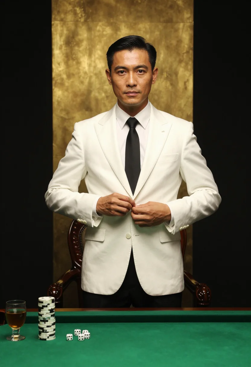 AI macau highroller sample — portrait of a man, three-quarter-length portrait of a Chines