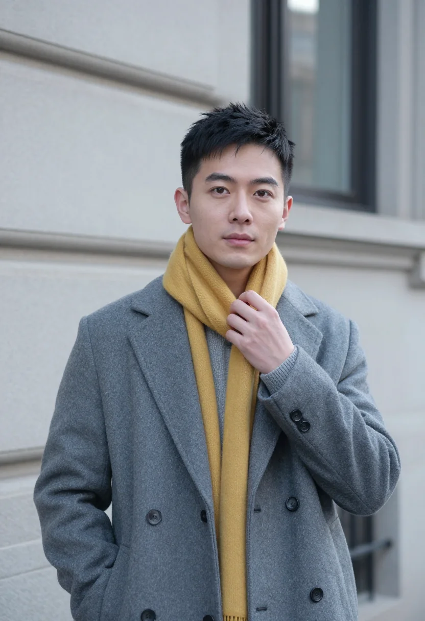 AI macys parade november grey sample — portrait of a man, framed half-length from the head to the h