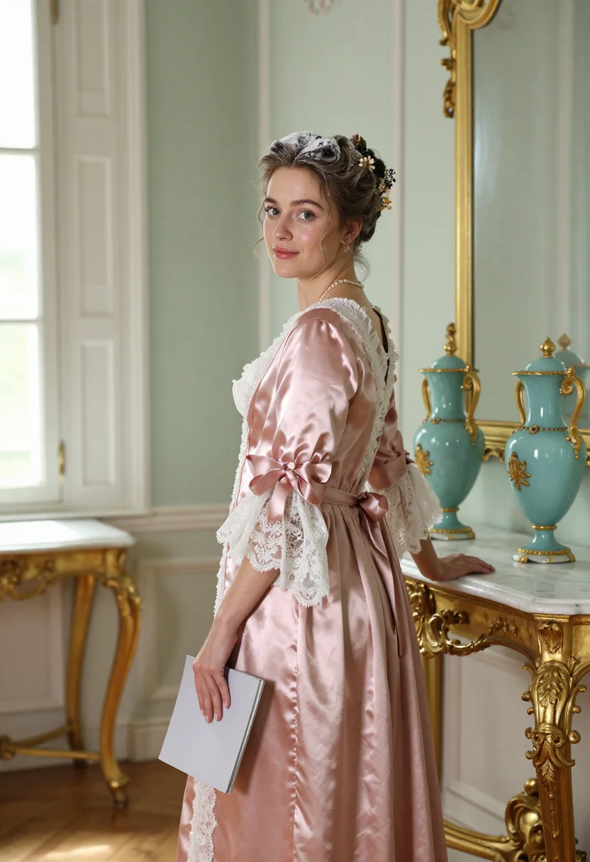 AI madame de pompadour sample — portrait of a woman, half-length over-shoulder portrait of a