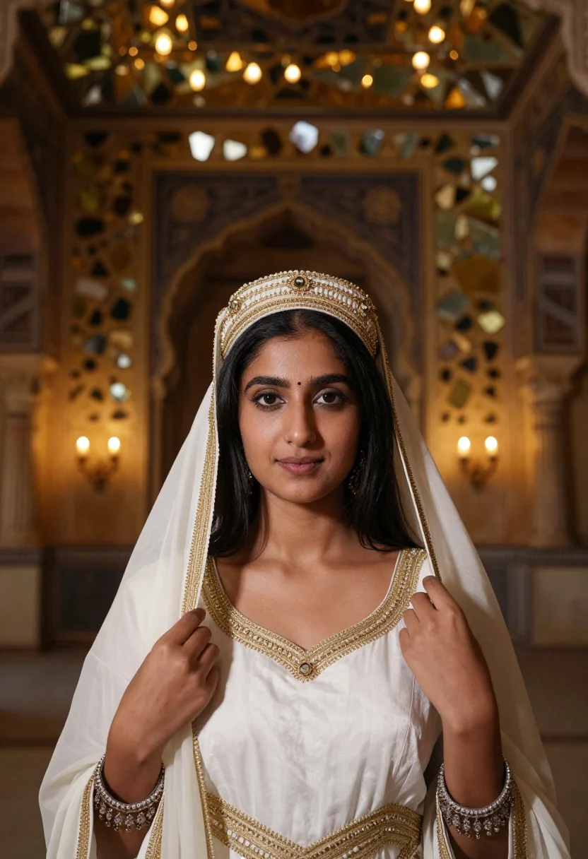 AI madhubala sample — portrait of a woman, close chest-up portrait of a South-Asia