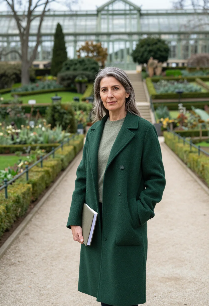 AI madrid botanical garden botanist iron green sample — portrait of a woman, in her mid-fifties, a botanist with fai